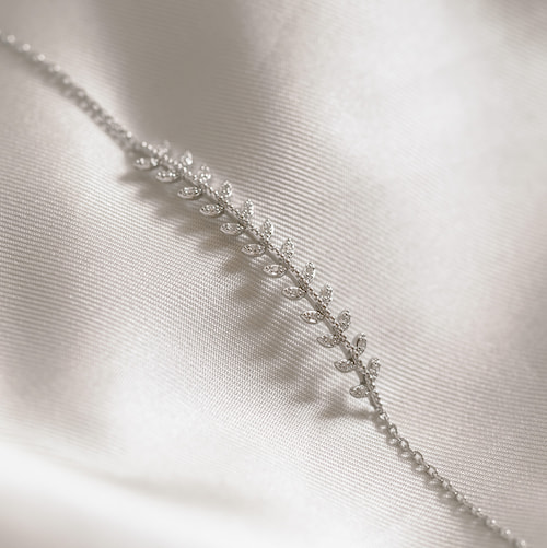 Bracelet feuilles argent